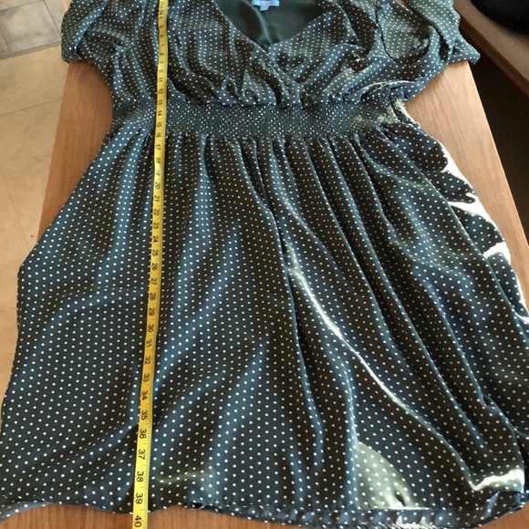 Draper James RSVP Green Polka Dot Smocked Waist Long Sleeve Midi Dress Size 1X - Picture 12 of 12